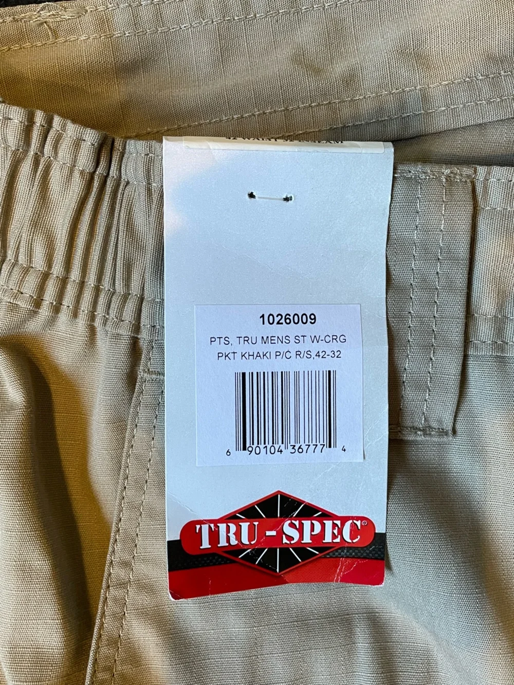 TRU-SPEC Men's Cargo Pants in Khaki Beige - Relaxed Utility Fit, Sz 42-32